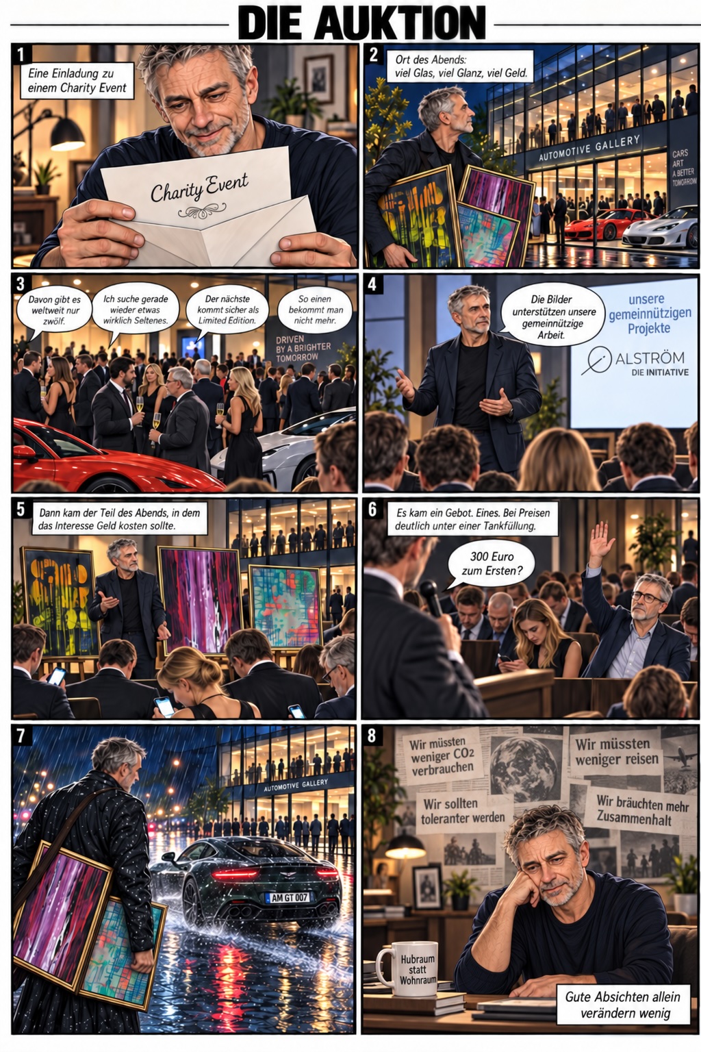 Die Auktion, Comic über ein Charity Event